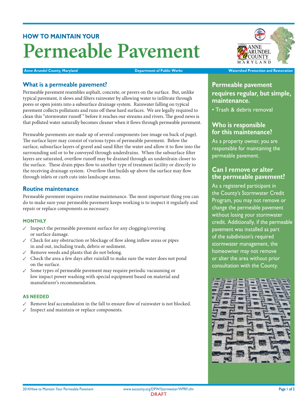 Permeable Pavement