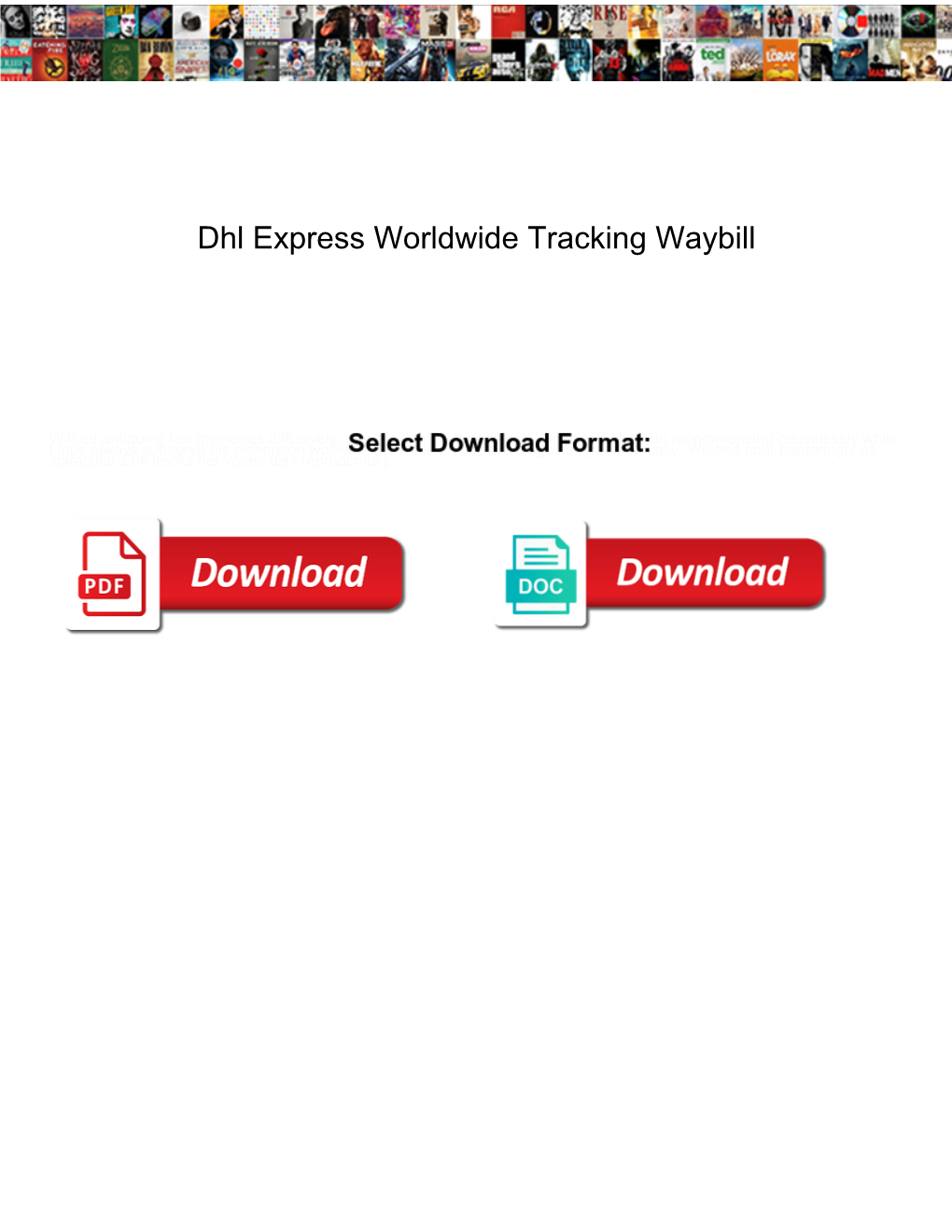 Dhl Express Worldwide Tracking Waybill