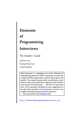 Elements of Programming Interviews