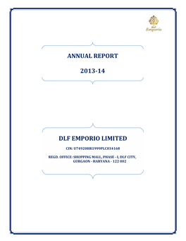 Annual Report 2013-14 Dlf Emporio Limited