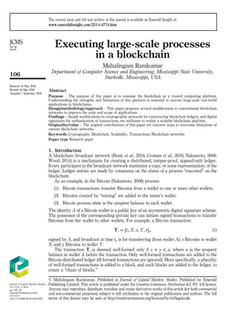 Executing Large Scale Processes in a Blockchain