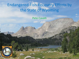 Endangered Fish Recovery Efforts in the State of Wyoming