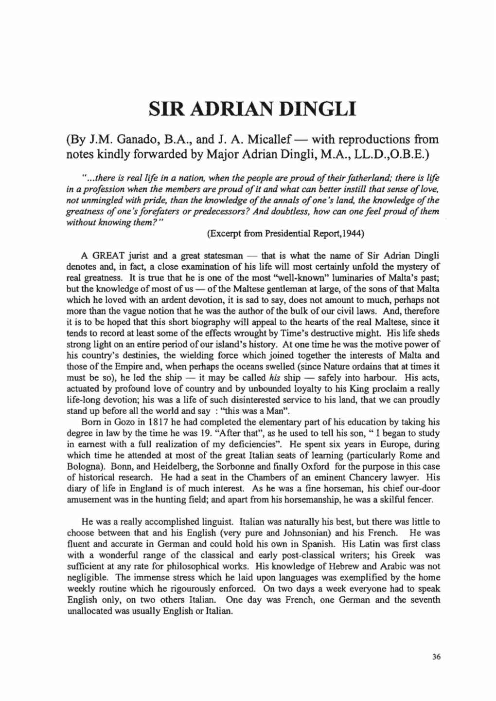Sir Adrian Dingli