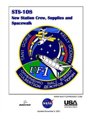 STSSTS-STSSTS---108--108108108 Newnew Stationstation Crew,Crew, Suppliessupplies Andand Spacewalk Spacewalk