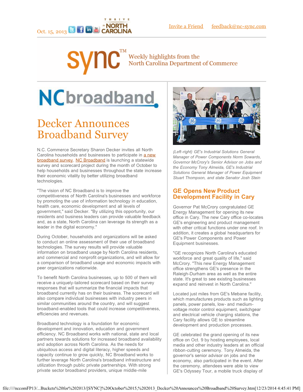 Decker Announces Broadband Survey
