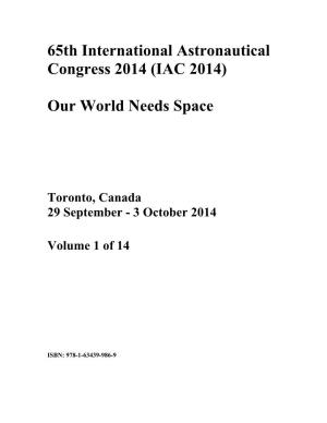 65Th International Astronautical Congress 2014 (IAC 2014)
