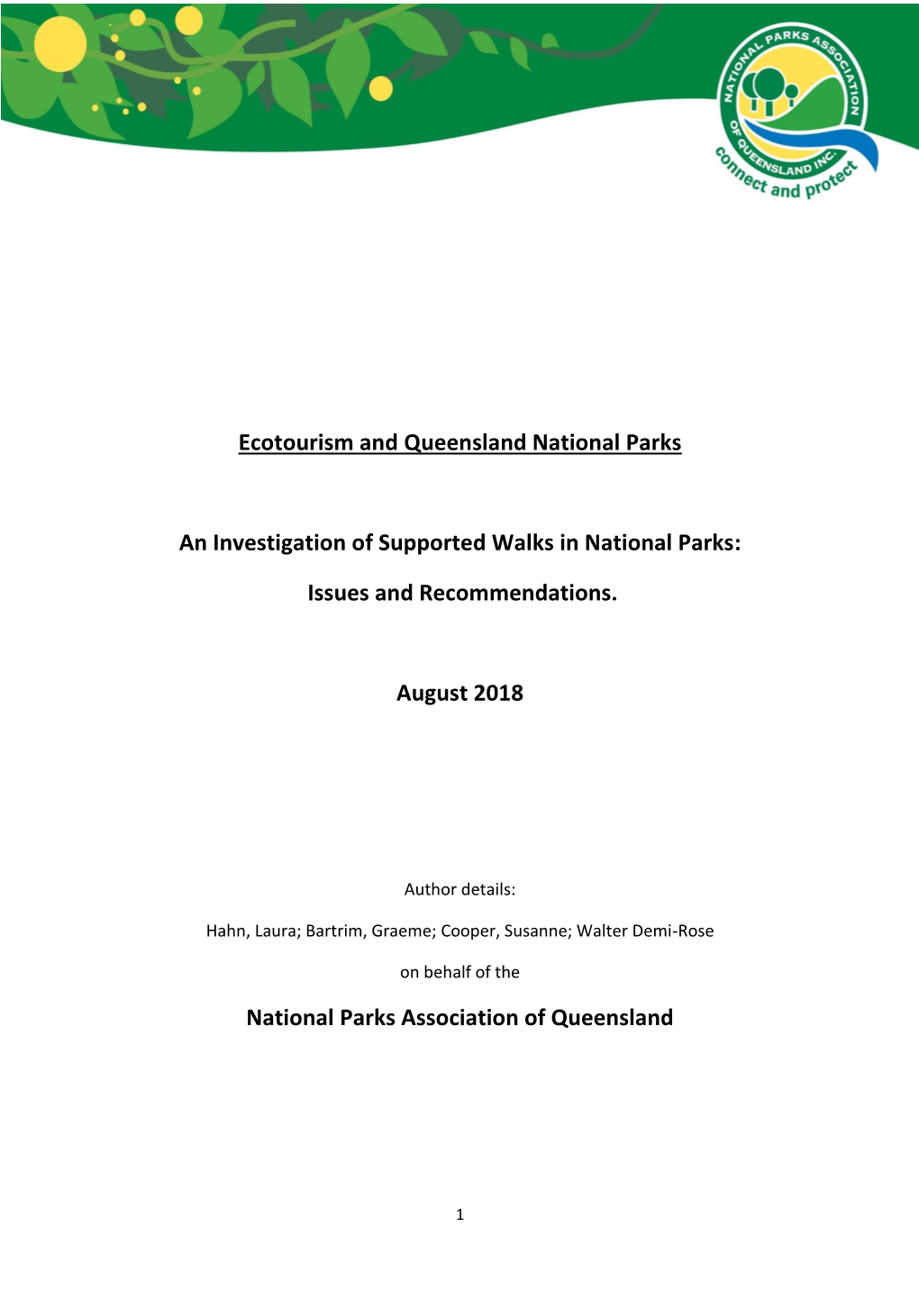 Ecotourism and Queensland National Parks
