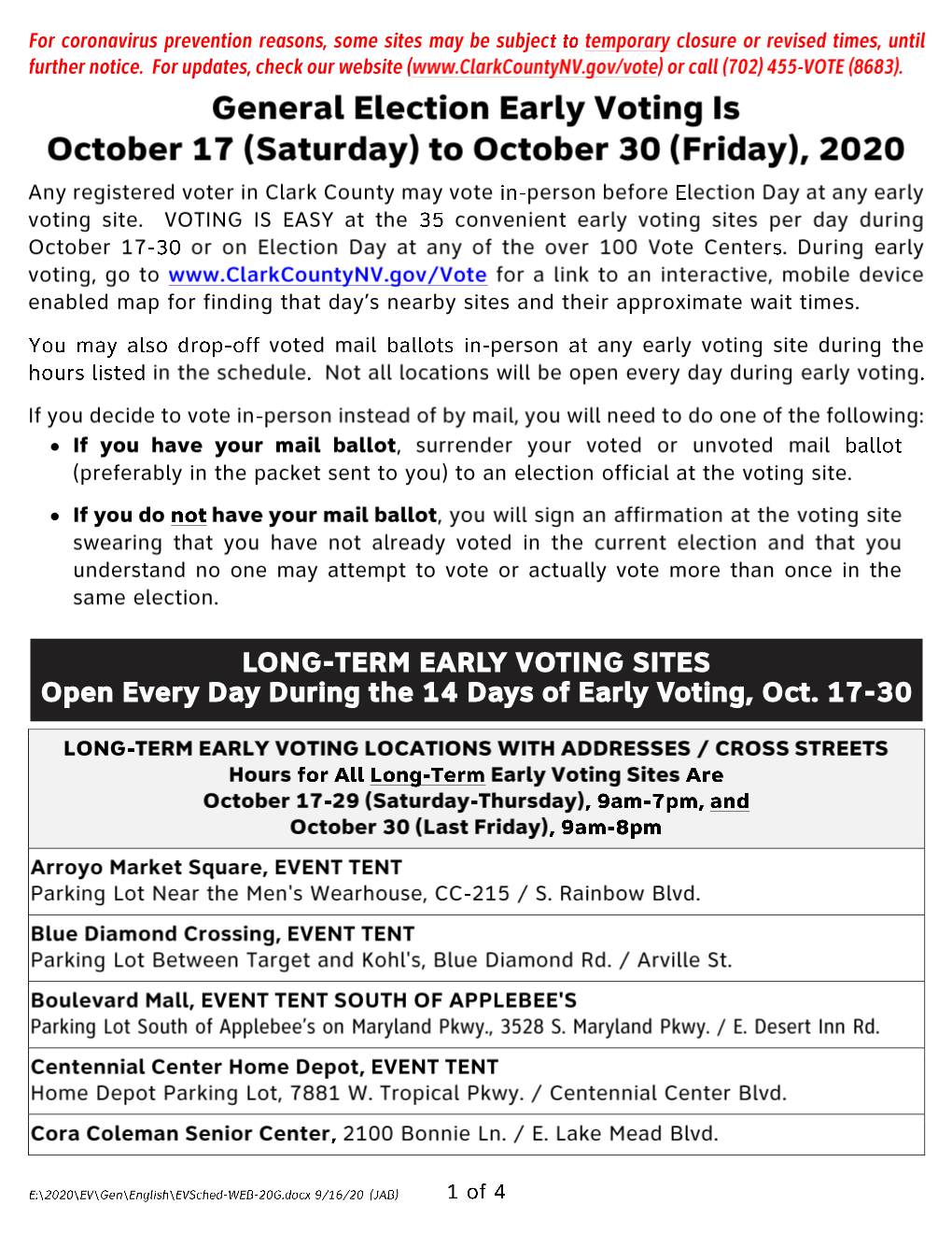 2020 General Election Early Voting