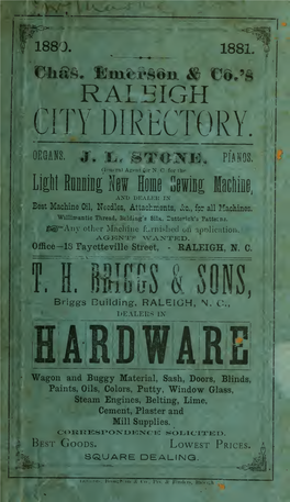 Chas. Emerson & Co.'S Raleigh Directory ... [Serial]