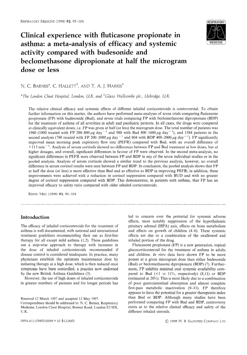 Clinical Experience with Fluticasone Propionate in Asthma