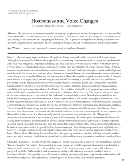 Hoarseness and Voice Changes C