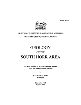 Geology of the South Horr Area