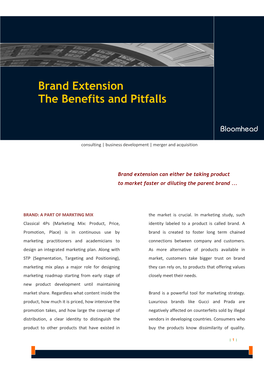 Brand Extension the Benefits and Pitfalls