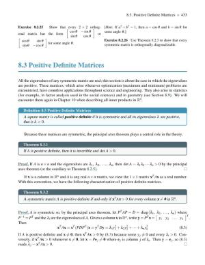 8.3 Positive Definite Matrices