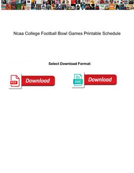 Ncaa College Football Bowl Games Printable Schedule