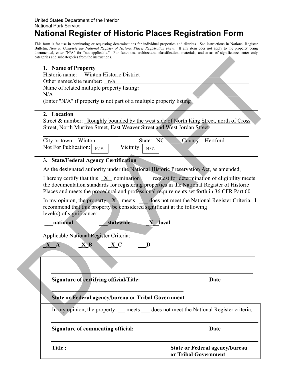 National Register of Historic Places Registration Form