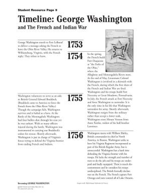Becoming George Washington Timeline French and Indian