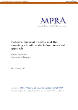 Systemic Financial Fragility and the Monetary Circuit: a Stock-Flow Consistent Approach