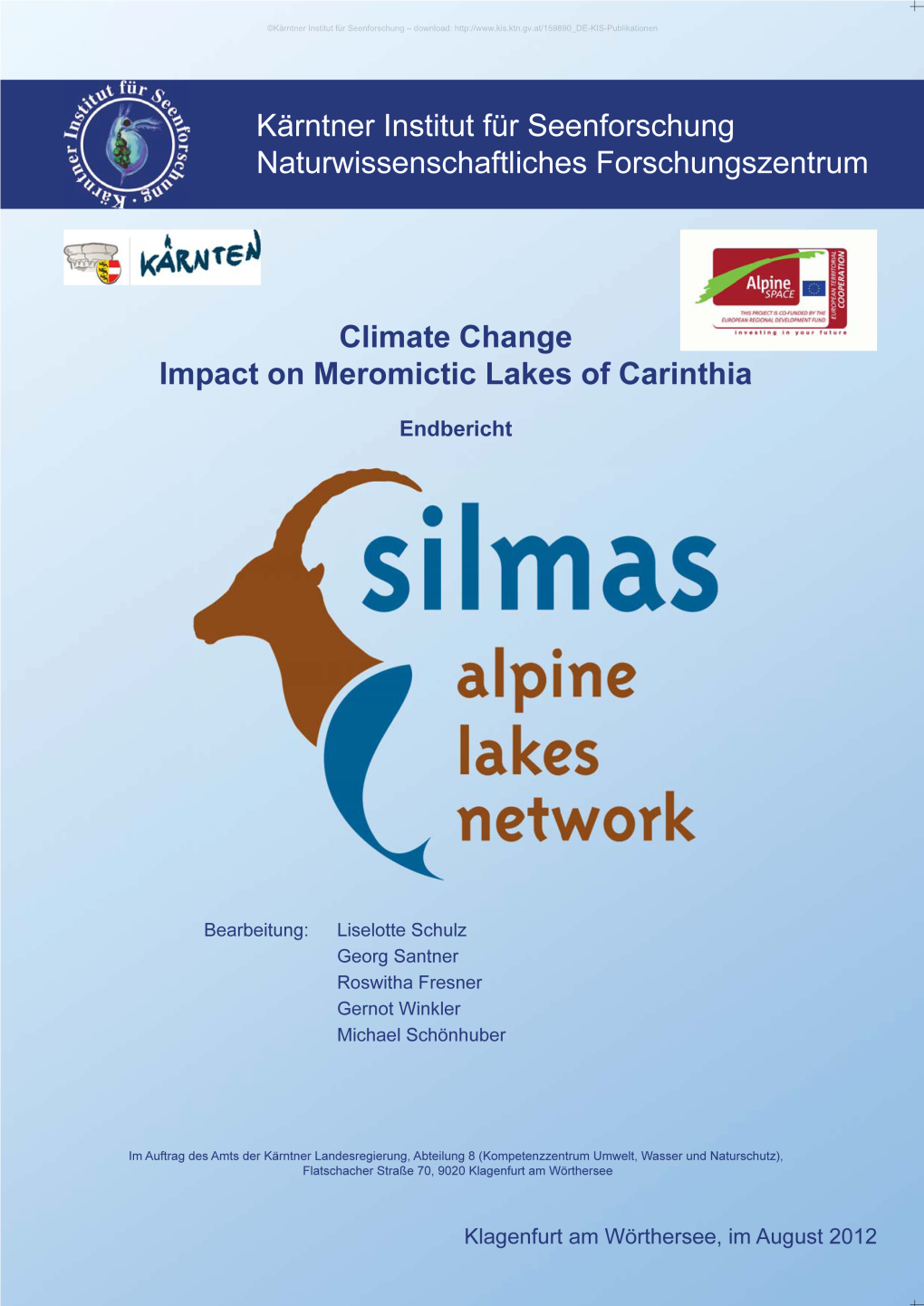Climate Change Impact on Meromictic Lakes of Carinthia