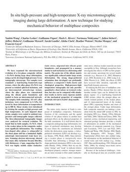 Pdf/7/1/40/3341343/40.Pdf by Guest on 26 September 2021 High P, T Tomography on Deformed Composites