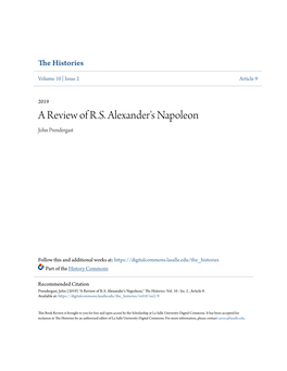A Review of R.S. Alexander's Napoleon John Prendergast