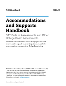 College Board Accommodations and Supports Handbook