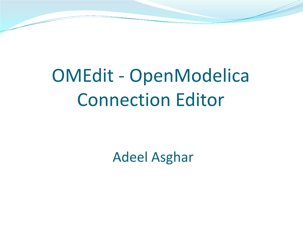 Omedit - Openmodelica Connection Editor