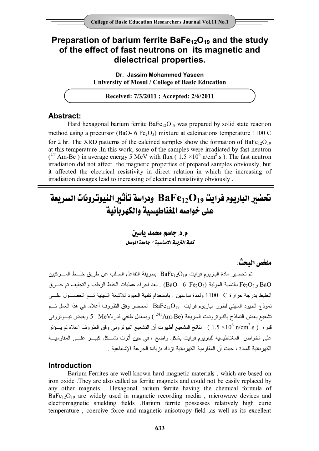 2 Preparation of Barium Ferrite Bafe12o19 and the Study