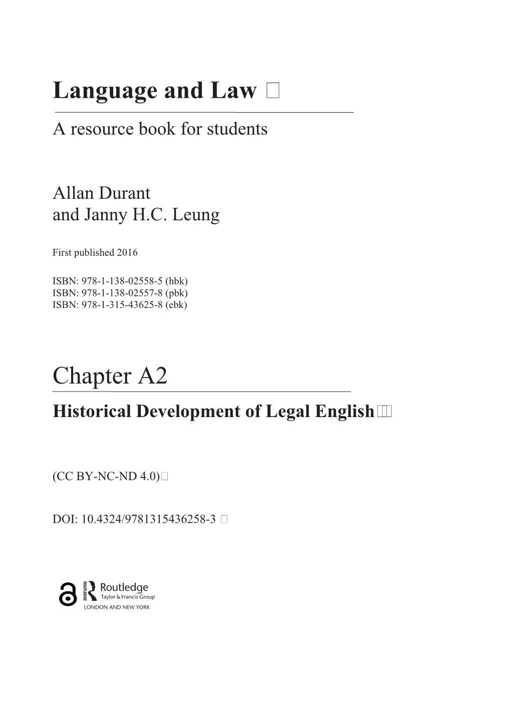 Language and Law