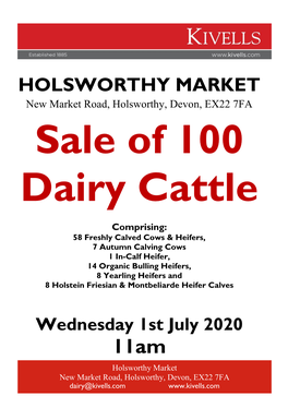 Sale of 100 Dairy Cattle