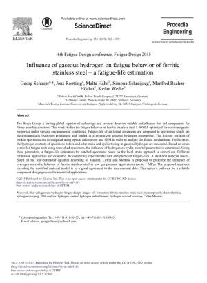Influence of Gaseous Hydrogen on Fatigue Behavior of Ferritic Stainless Steel – a Fatigue-Life Estimation