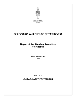 TAX EVASION and the USE of TAX HAVENS Report of the Standing