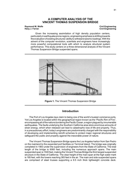 A Computer Analysis of the Vincent Thomas Suspension Bridge 81