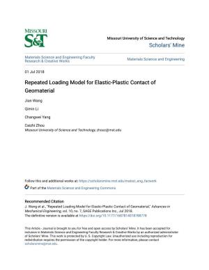 Repeated Loading Model for Elastic-Plastic Contact of Geomaterial