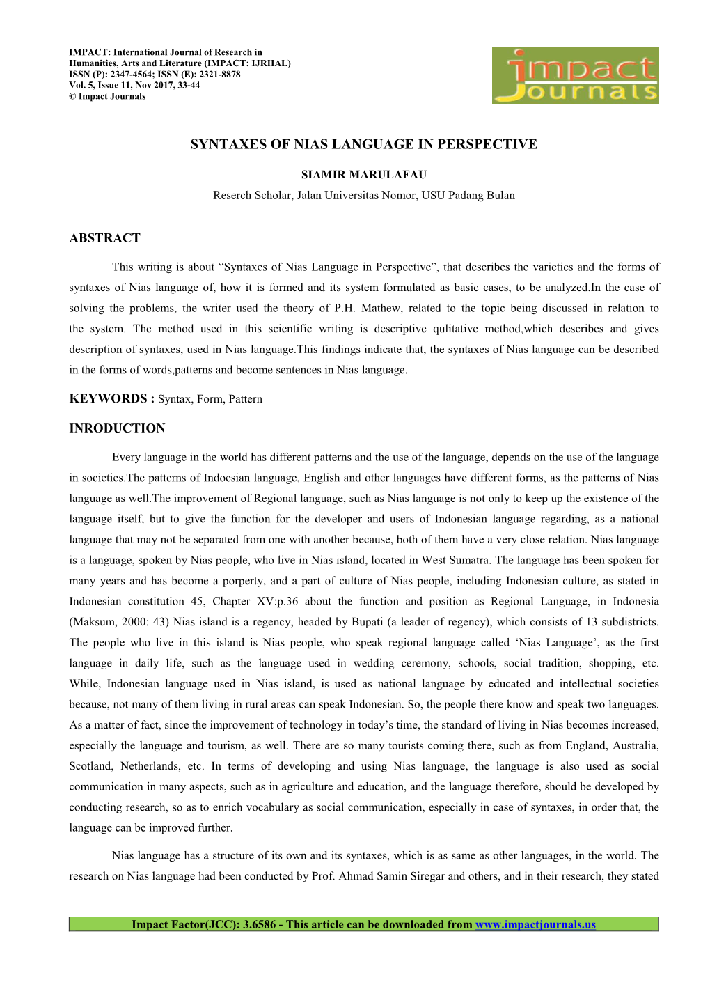 4.Format.Hum- SYNTAXES of NIAS LANGUAGE in PERSPECTIVE