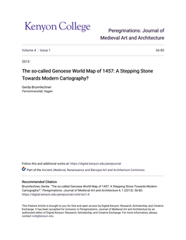 The So-Called Genoese World Map of 1457: a Stepping Stone Towards Modern Cartography?