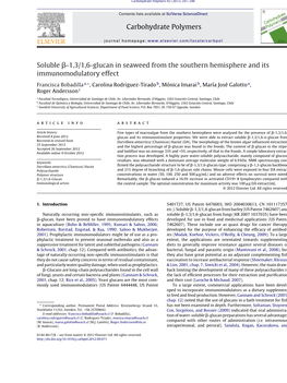 Soluble Β-1,3/1,6-Glucan in Seaweed from the Southern Hemisphere and Its Immunomodulatory Effect