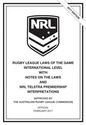 Rules of Rugby League