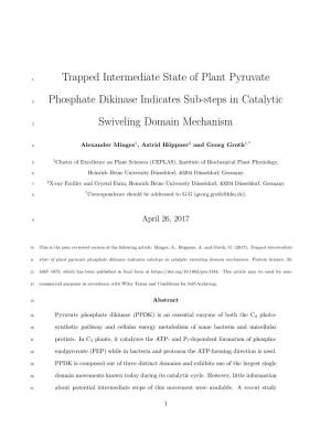 Trapped Intermediate State of Plant Pyruvate Phosphate Dikinase