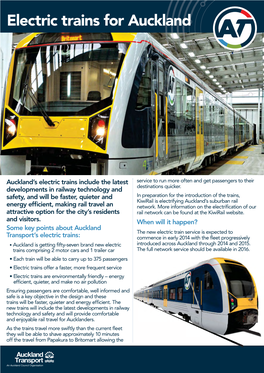 Electric Trains for Auckland