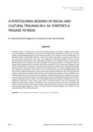 A Postcolonial Reading of Racial and Cultural Traumas in Em Forster's A