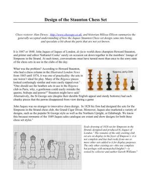 Design of the Staunton Chess Set