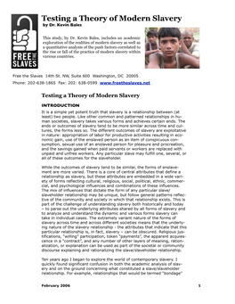 Testing a Theory of Modern Slavery by Dr