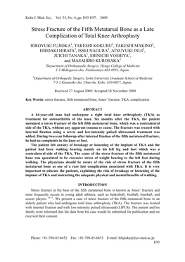 Stress Fracture of the Fifth Metatarsal Bone As a Late Complication of Total Knee Arthroplasty