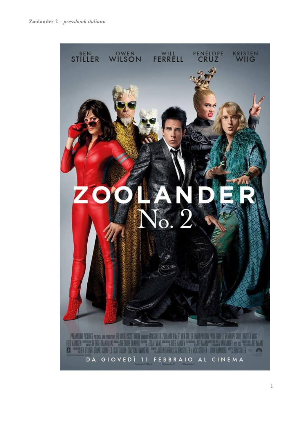 Zoolander 2 – Pressbook Italiano