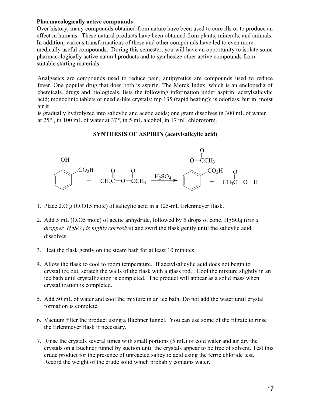 Synthesis of Aspirin