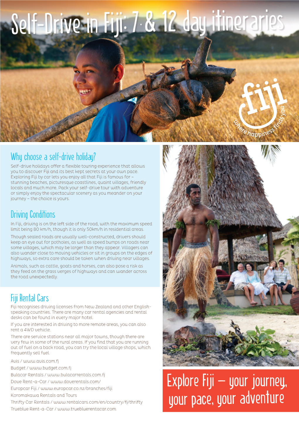 Self-Drive in Fiji: 7 & 12 Day Itineraries