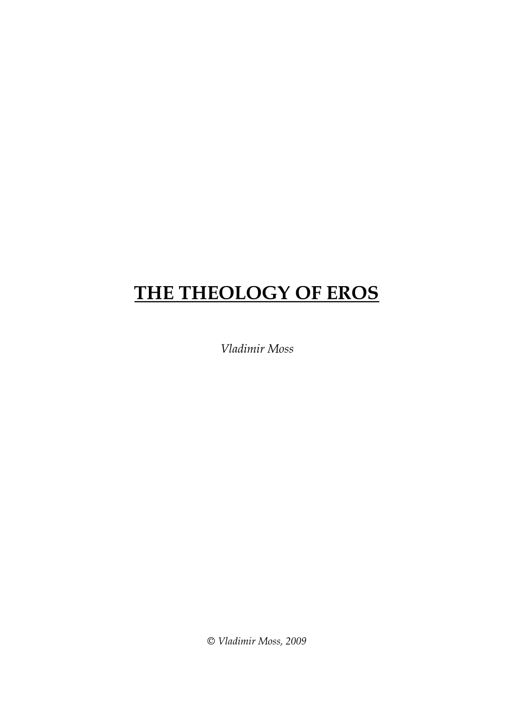 The Theology of Eros