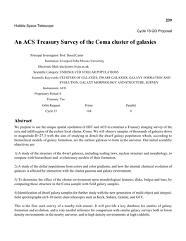 An ACS Treasury Survey of the Coma Cluster of Galaxies