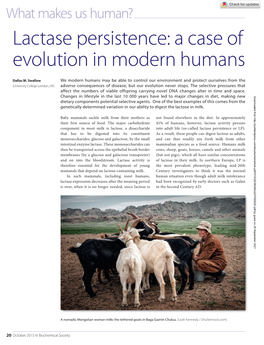 Lactase Persistence: a Case of Evolution in Modern Humans